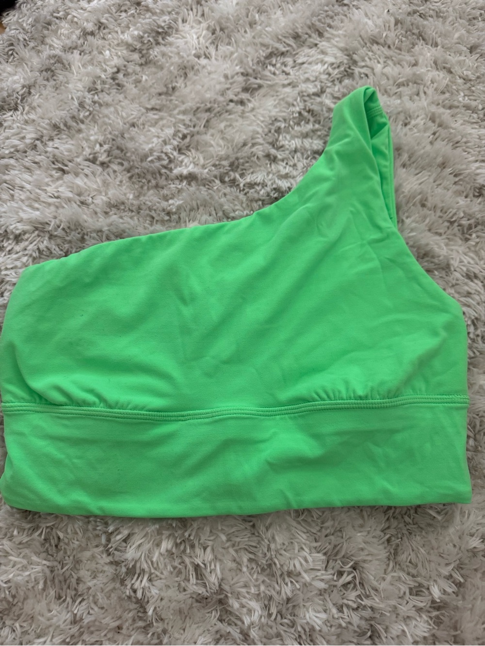 Lululemon One-Shoulder Neon Green Sports Top